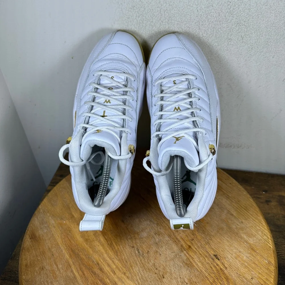Air Jordan 12 Low Golf Metallic Gold White Shoes DM0106-117 Mens Size 7